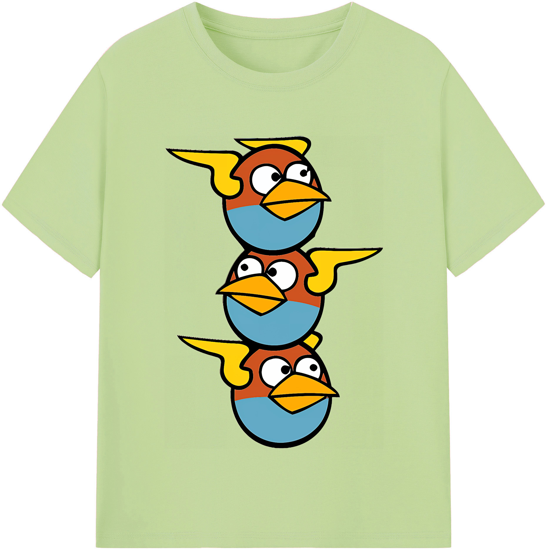 （画像用） Angry Birds アングリーバード 綿100％半袖Tシャツ（フロントプリント）